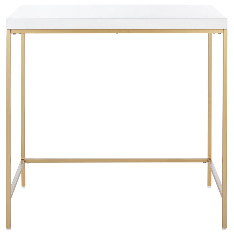 Modern Writing Desk with Gold Metal Frame & White Top