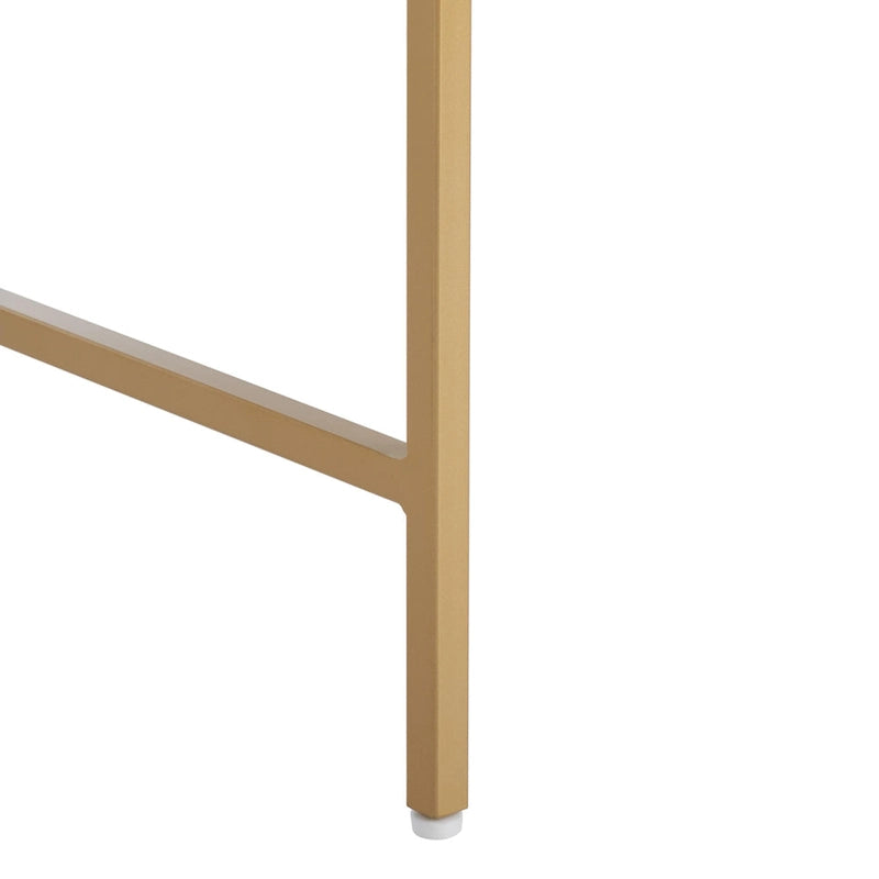 Modern Writing Desk with Gold Metal Frame & White Top