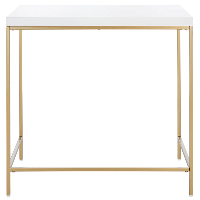 Modern Writing Desk with Gold Metal Frame & White Top
