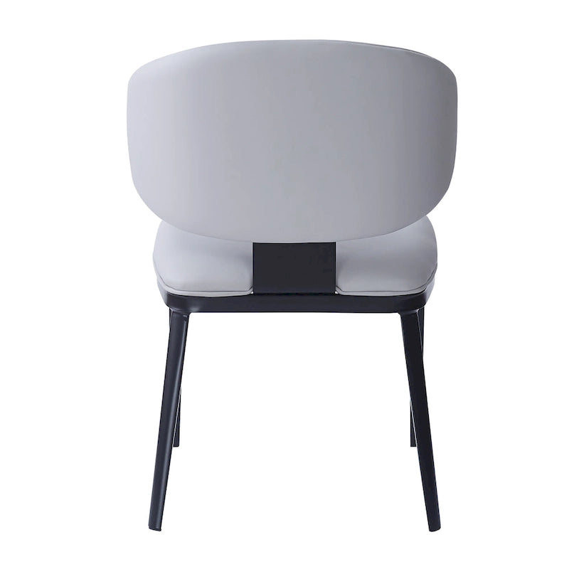 Upholstered Dining Chairs with Crescent Backrest & Metal Legs