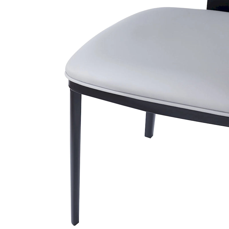 Upholstered Dining Chairs with Crescent Backrest & Metal Legs