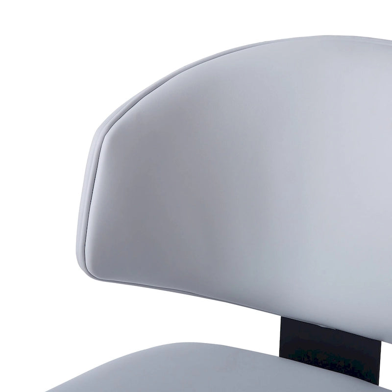 Upholstered Dining Chairs with Crescent Backrest & Metal Legs