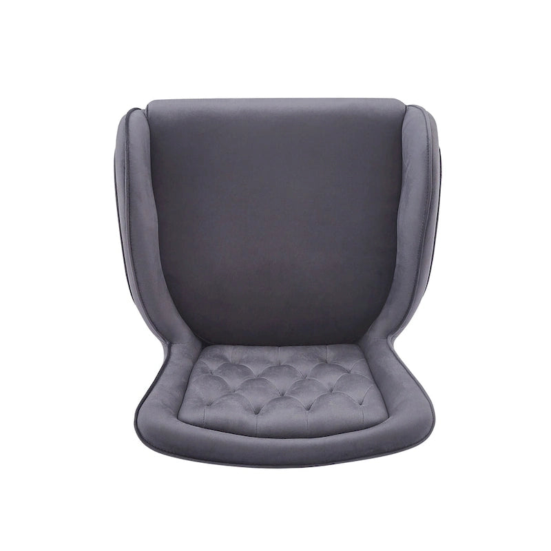 Velvet Counter Stool with Tufted Back, Gold Metal Frame & Footrest