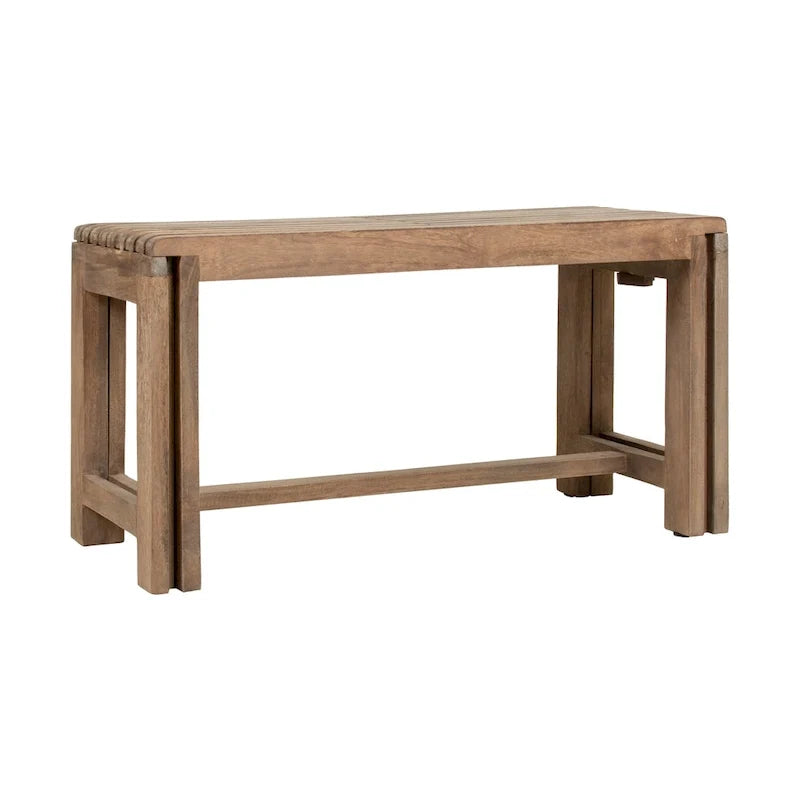 Banc extensible East at Main en bois de manguier massif naturel