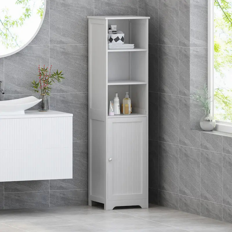 Slatted Bathroom Linen Tower