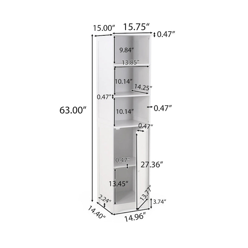 Slatted Bathroom Linen Tower