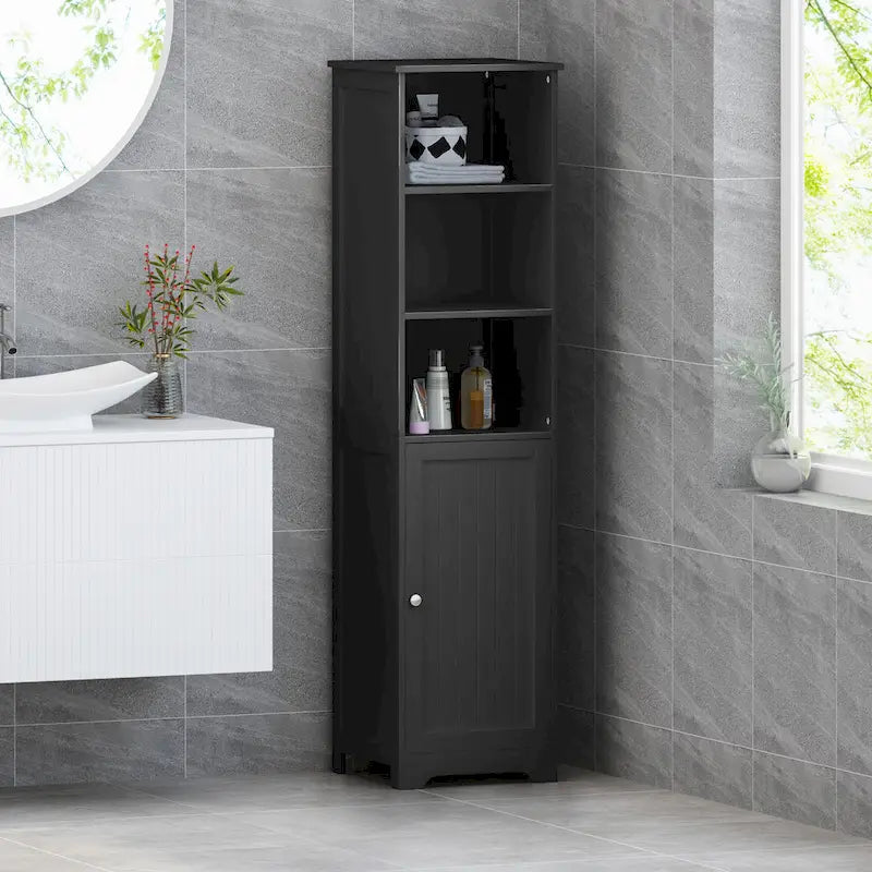 Slatted Bathroom Linen Tower