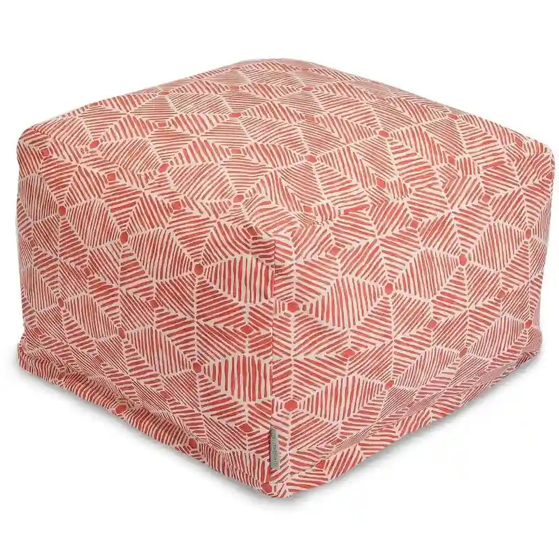 Cotton Twill Ottoman Pouf with Removable Cover