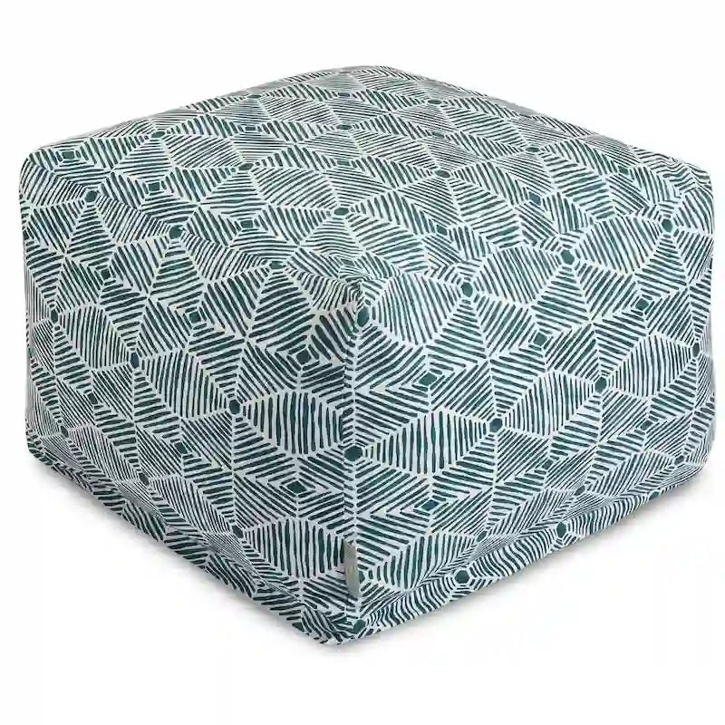 Cotton Twill Ottoman Pouf with Removable Cover