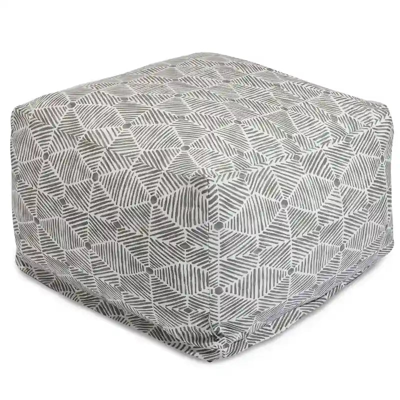 Cotton Twill Ottoman Pouf with Removable Cover