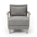 Contemporary Grey Fabric Accent Chair with Loose Back Pillow