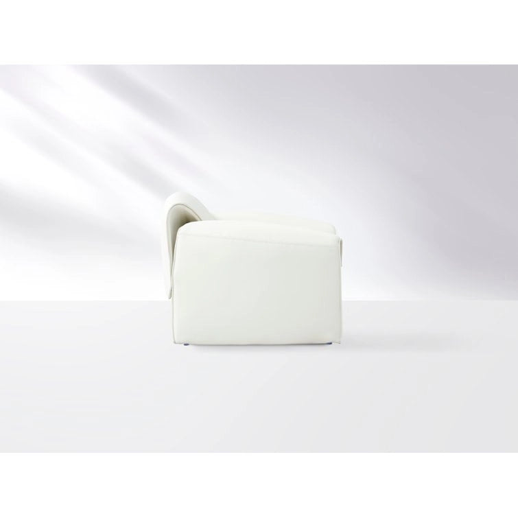 Curved Vegan Leather Armchair with High-Density Foam & Steel Frame