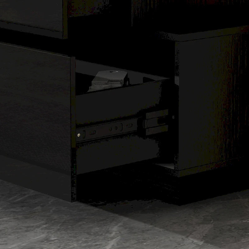 6-Drawer High Gloss Dresser Chest with Offset Design, Black or White