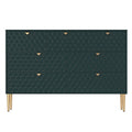 7-Drawer Dresser Chest with Honeycomb Pattern & Gold Tapered Legs, 4 Colors