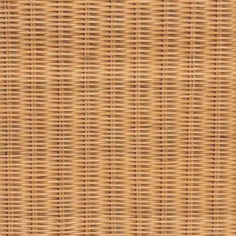 Bohemian Handwoven Rattan Accent Bench with Scalloped Edge
