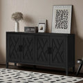 Vintage 4-Door Wood Storage Sideboard Cabinet with Adjustable Shelf
