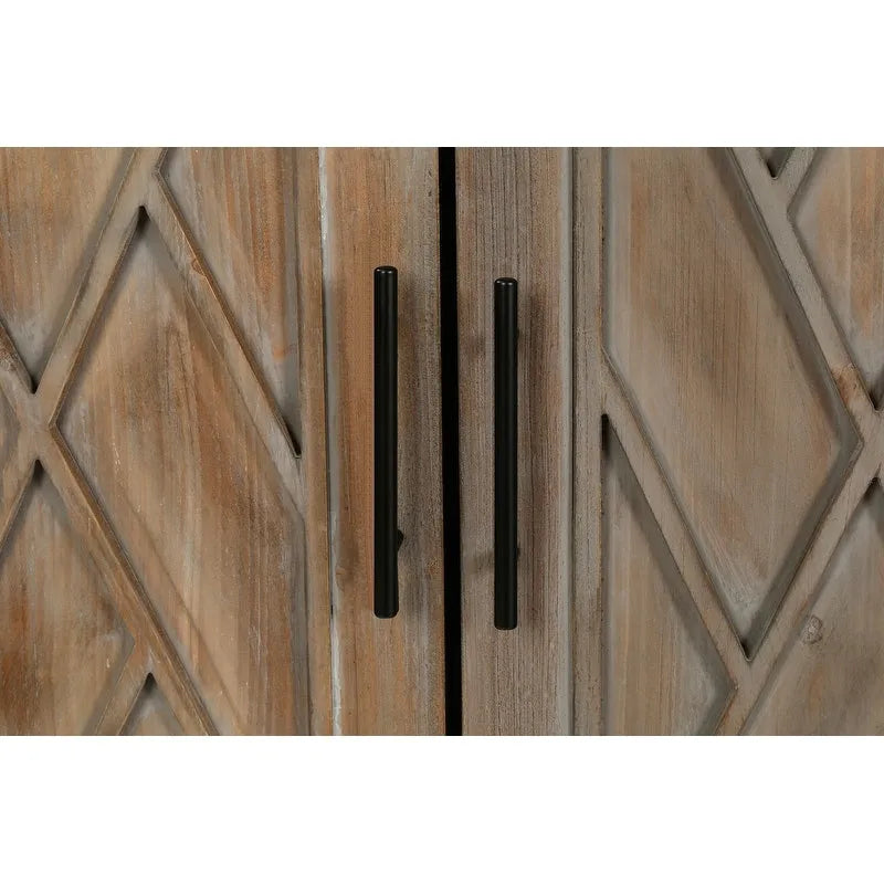 Vintage 4-Door Wood Storage Sideboard Cabinet with Adjustable Shelf