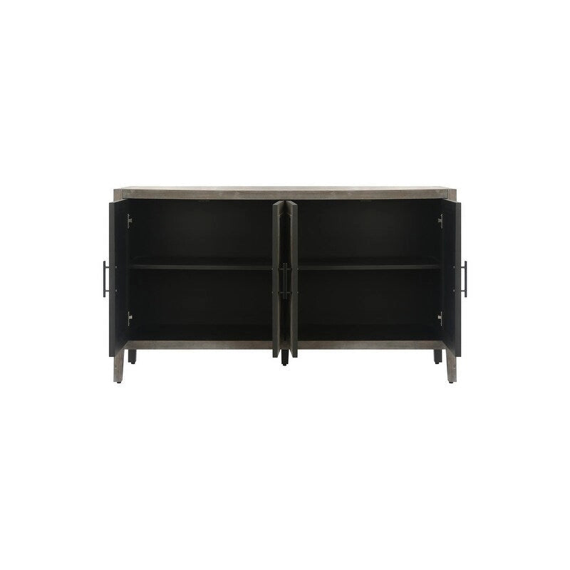Vintage 4-Door Wood Storage Sideboard Cabinet with Adjustable Shelf