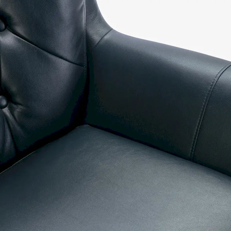 Tufted Faux Leather Swivel Accent Chair with Flared Arms & 5-Star Base