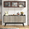 55-Inch Buffet Sideboard Cabinet with Doors, Adjustable Shelves & Open Shelf