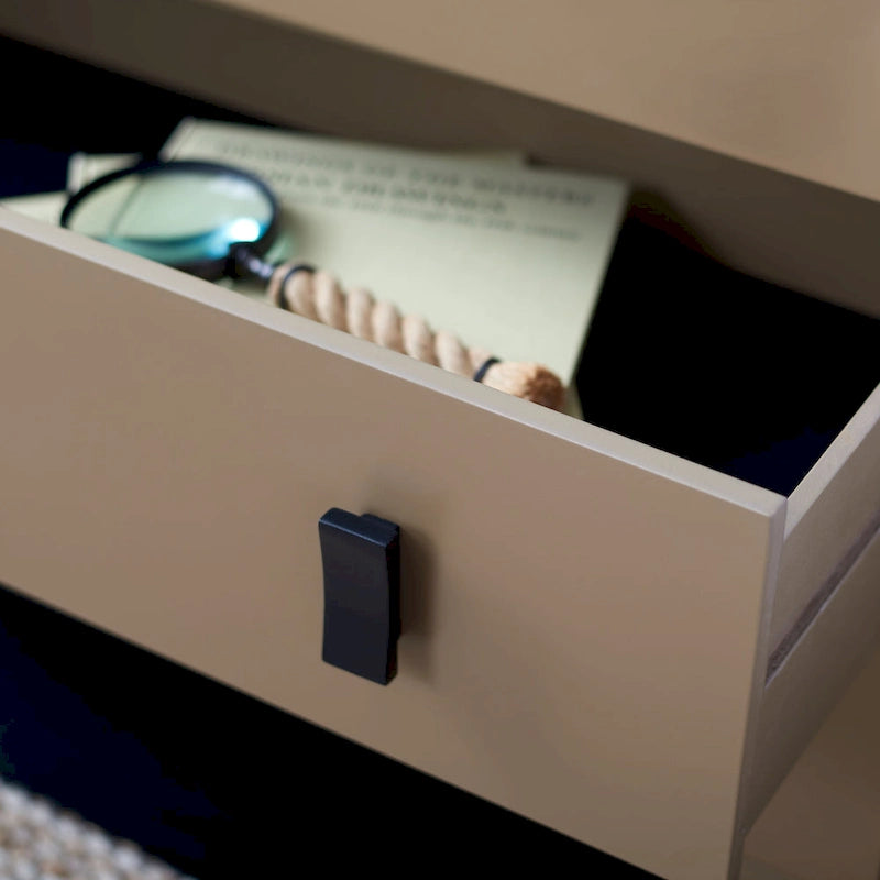 Retro-Modern 3-Drawer Storage Chest with Metal Hardware, Bedroom & Living Room