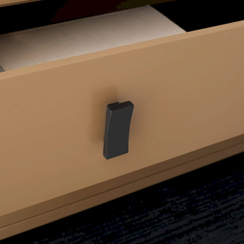 Retro-Modern 3-Drawer Storage Chest with Metal Hardware, Bedroom & Living Room