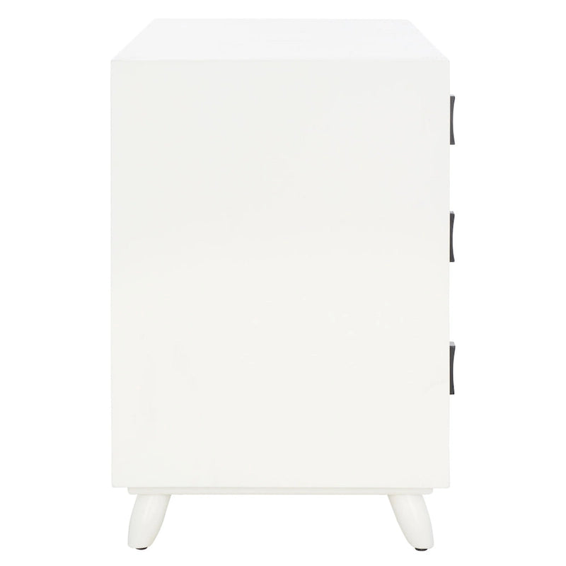 Retro-Modern 3-Drawer Storage Chest with Metal Hardware, Bedroom & Living Room