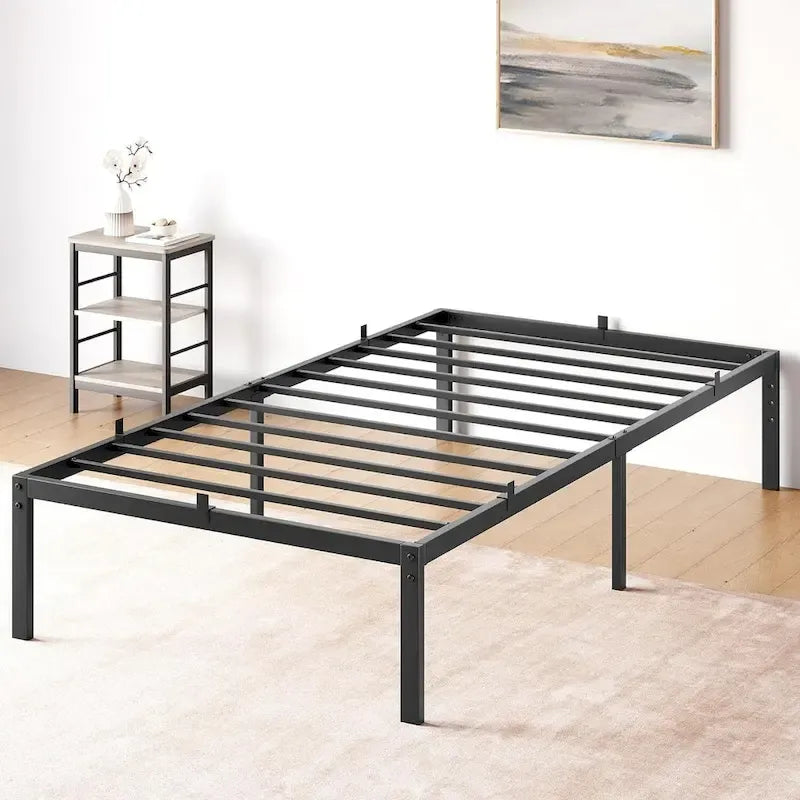 Metal Platform Bed Frame with Under-Bed Storage, Multiple Heights & Sizes