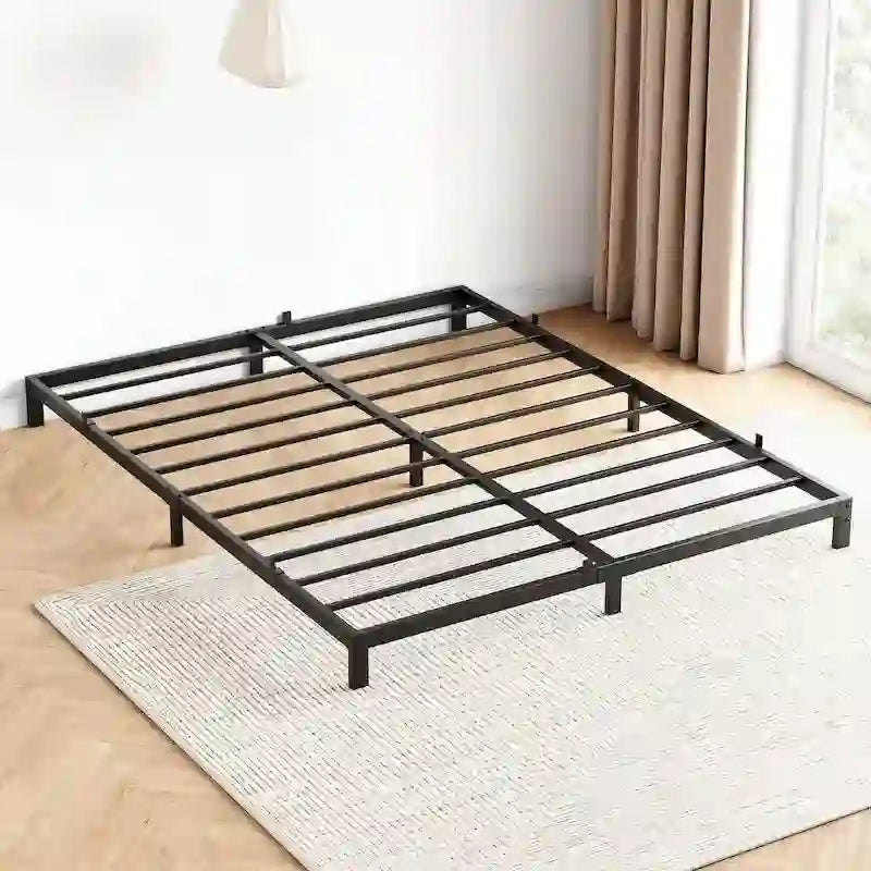 Metal Platform Bed Frame with Under-Bed Storage, Multiple Heights & Sizes