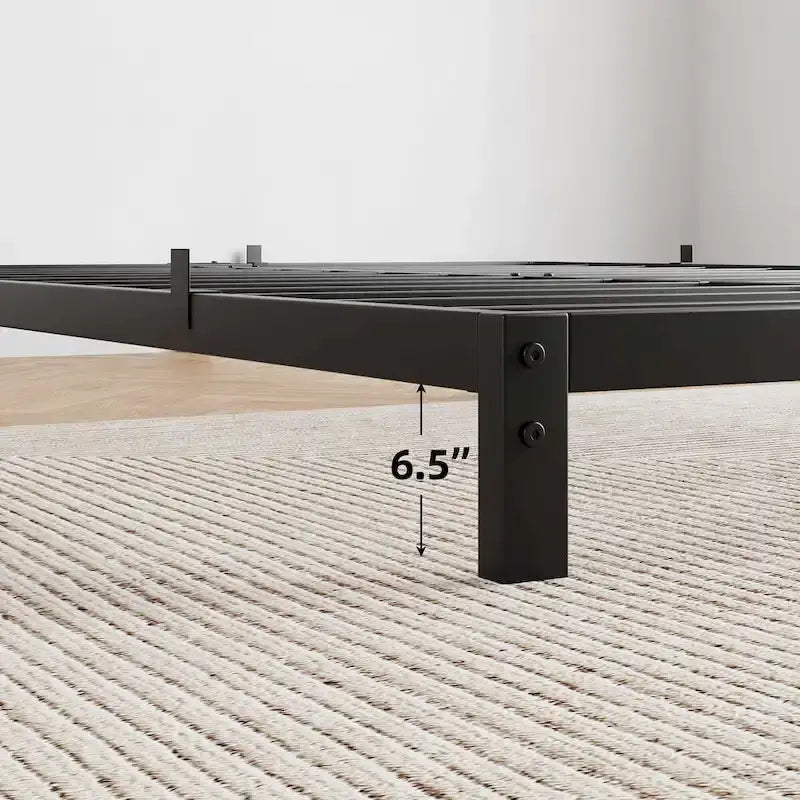 Metal Platform Bed Frame with Under-Bed Storage, Multiple Heights & Sizes