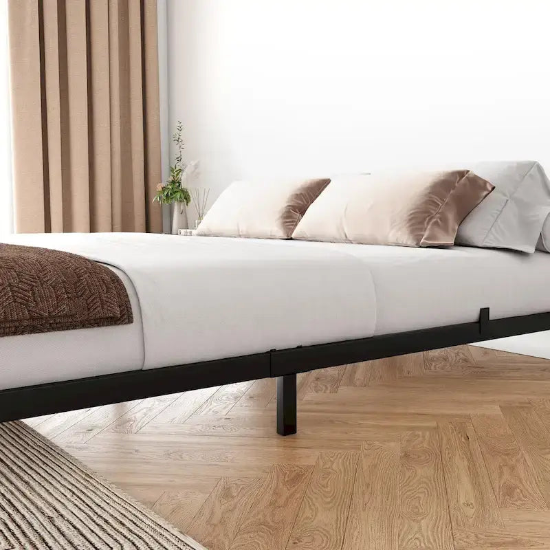 Metal Platform Bed Frame with Under-Bed Storage, Multiple Heights & Sizes