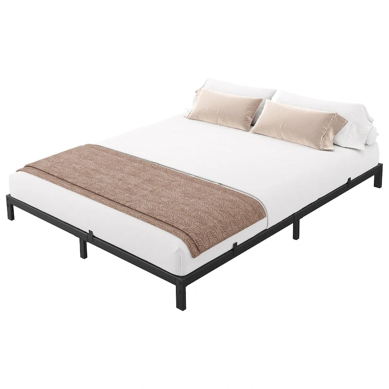 Metal Platform Bed Frame with Under-Bed Storage, Multiple Heights & Sizes