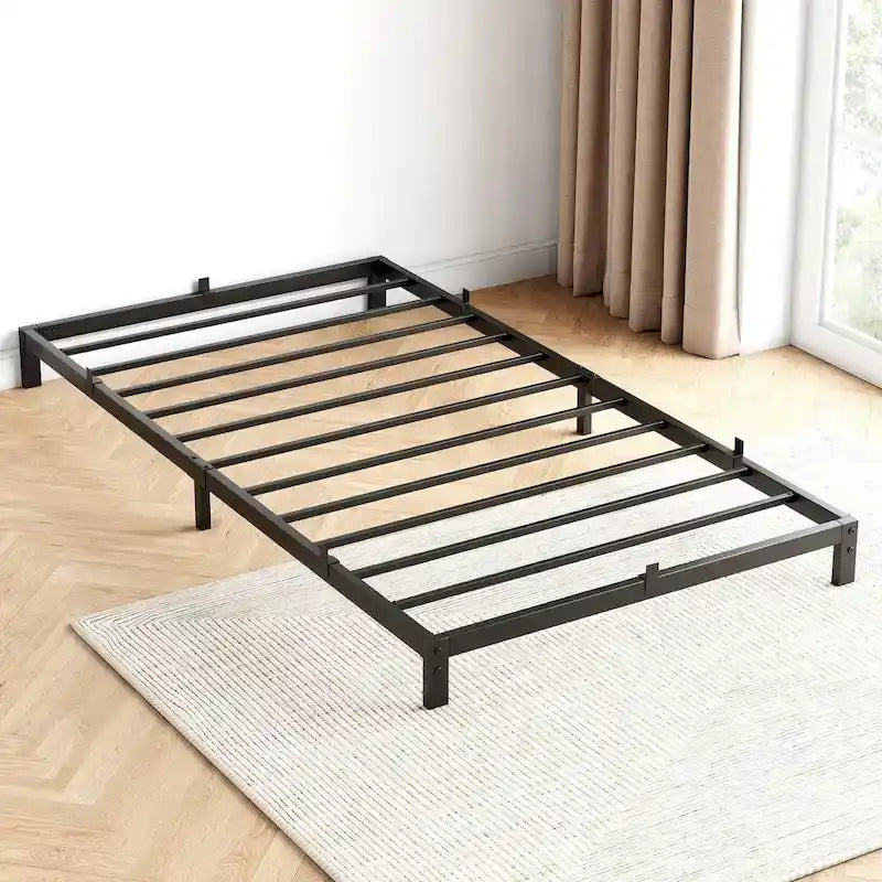 Metal Platform Bed Frame with Under-Bed Storage, Multiple Heights & Sizes