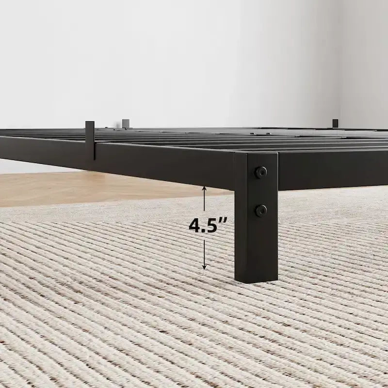 Metal Platform Bed Frame with Under-Bed Storage, Multiple Heights & Sizes