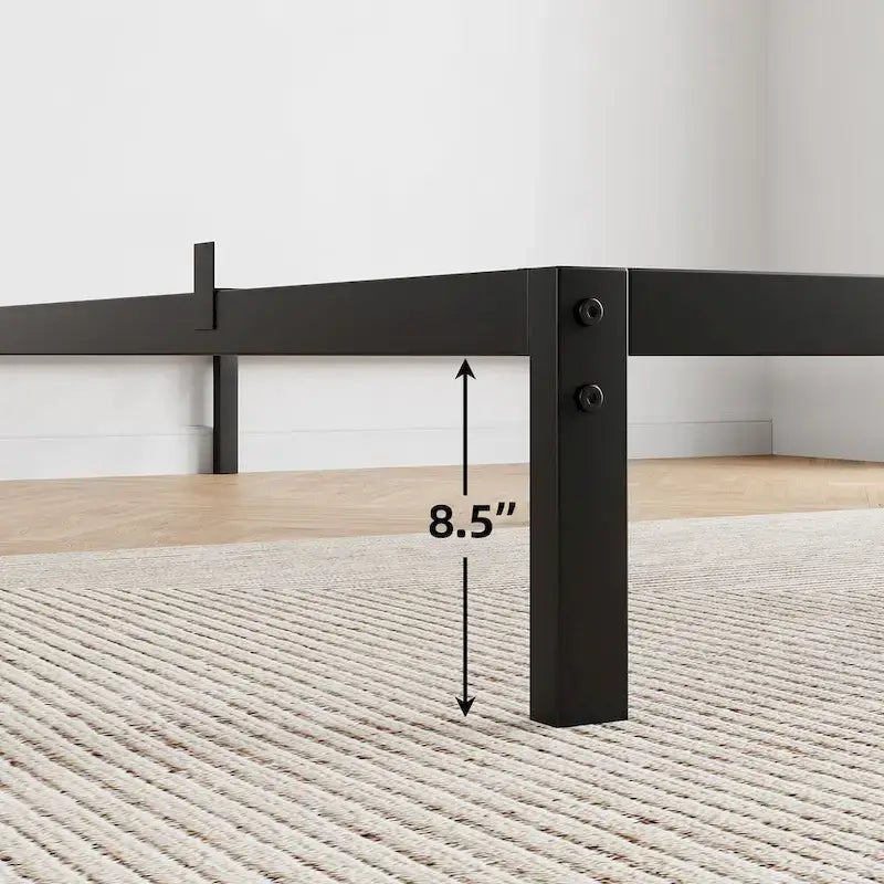 Metal Platform Bed Frame with Under-Bed Storage, Multiple Heights & Sizes