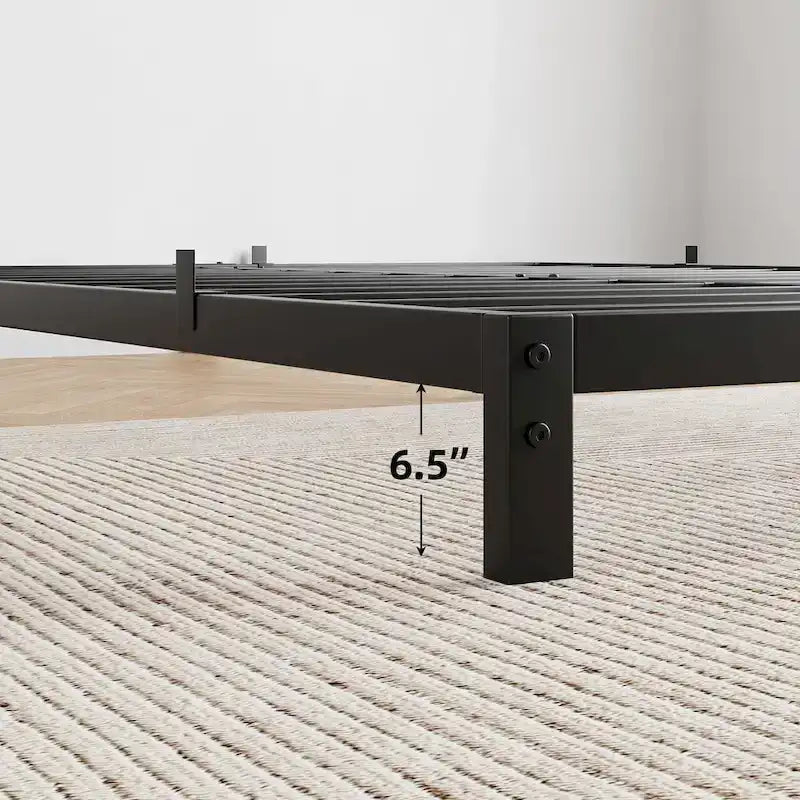 Metal Platform Bed Frame with Under-Bed Storage, Multiple Heights & Sizes