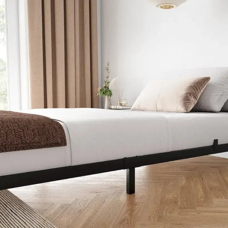 Metal Platform Bed Frame with Under-Bed Storage, Multiple Heights & Sizes