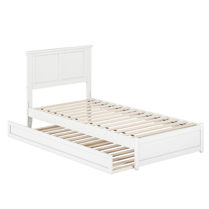 Platform Bed with Panel Headboard, Footboard & Twin XL Trundle