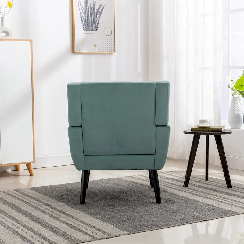 Velvet Accent Chair with Ergonomic Curved Back & Gold Metal Legs