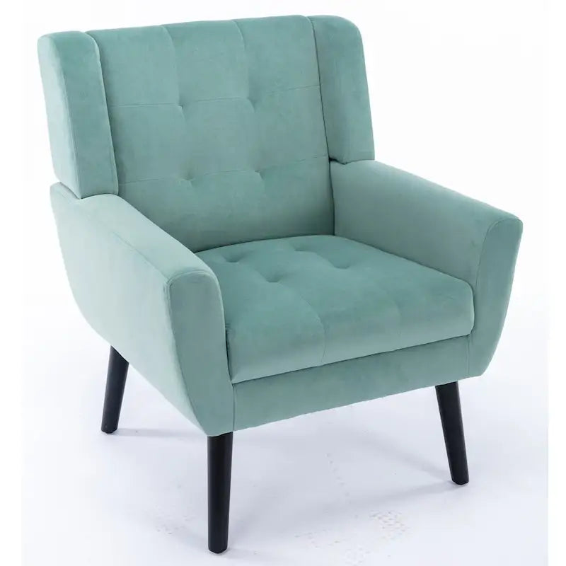 Velvet Accent Chair with Ergonomic Curved Back & Gold Metal Legs