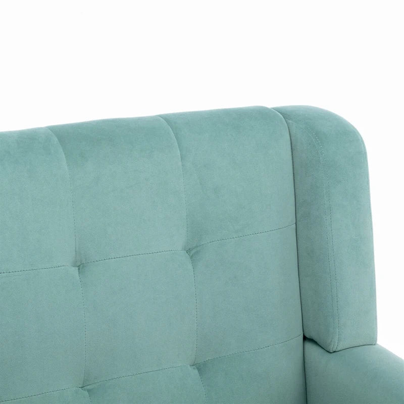 Velvet Accent Chair with Ergonomic Curved Back & Gold Metal Legs