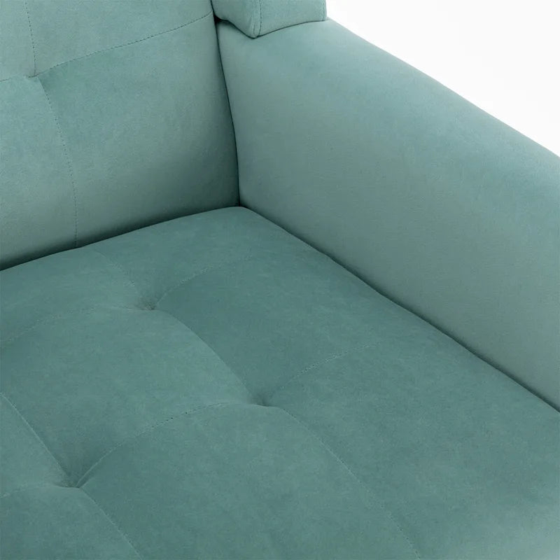 Velvet Accent Chair with Ergonomic Curved Back & Gold Metal Legs