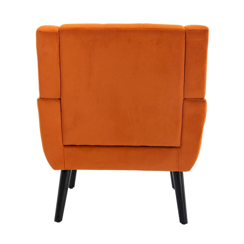 Velvet Accent Chair with Ergonomic Curved Back & Gold Metal Legs