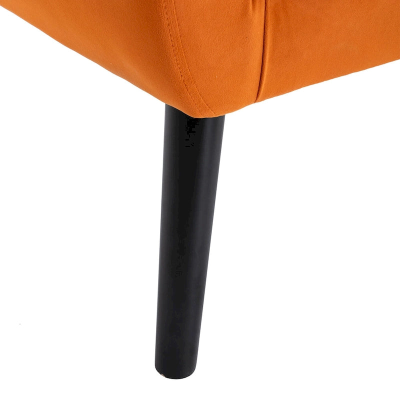 Velvet Accent Chair with Ergonomic Curved Back & Gold Metal Legs