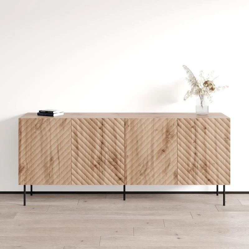 Modern Matte Sideboard Buffet Cabinet with Contemporary Design, 4 Colors