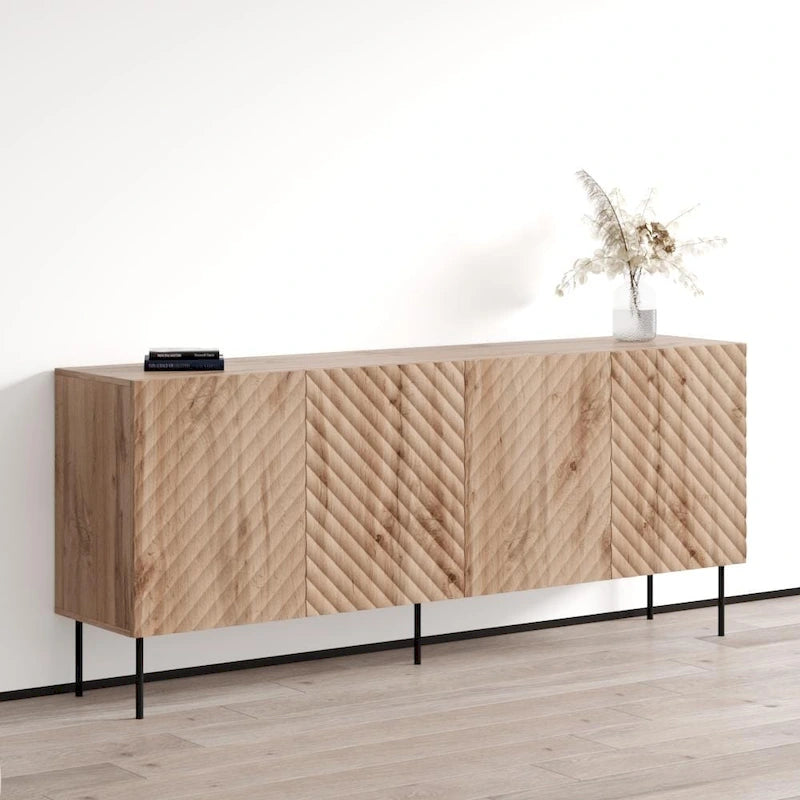 Modern Matte Sideboard Buffet Cabinet with Contemporary Design, 4 Colors