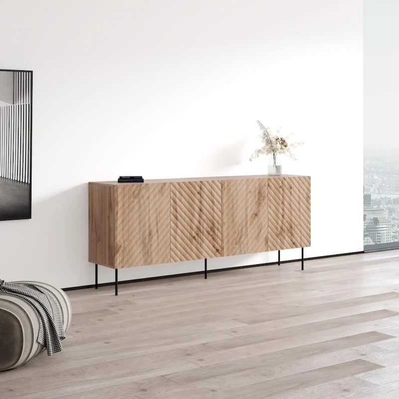 Modern Matte Sideboard Buffet Cabinet with Contemporary Design, 4 Colors