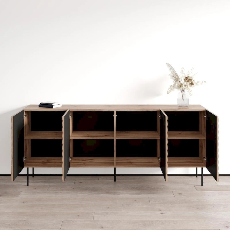 Modern Matte Sideboard Buffet Cabinet with Contemporary Design, 4 Colors