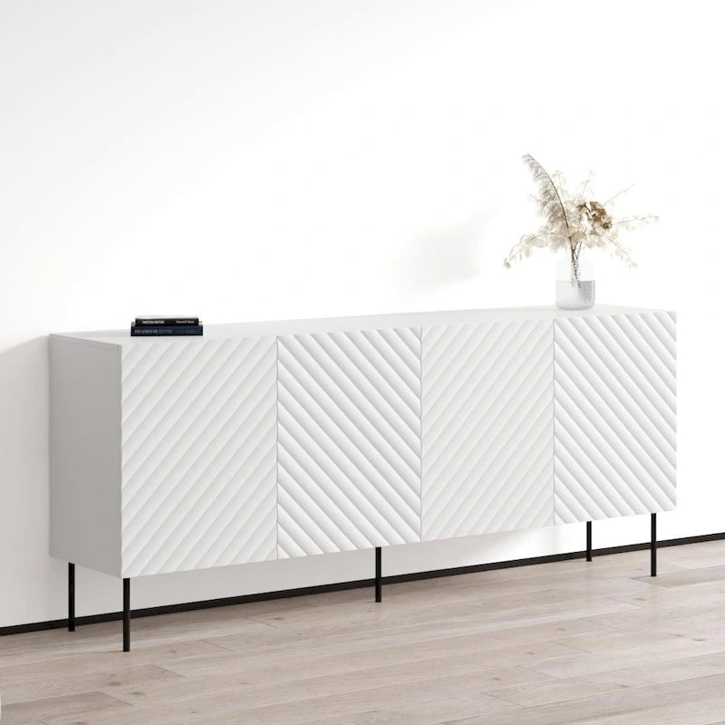 Modern Matte Sideboard Buffet Cabinet with Contemporary Design, 4 Colors