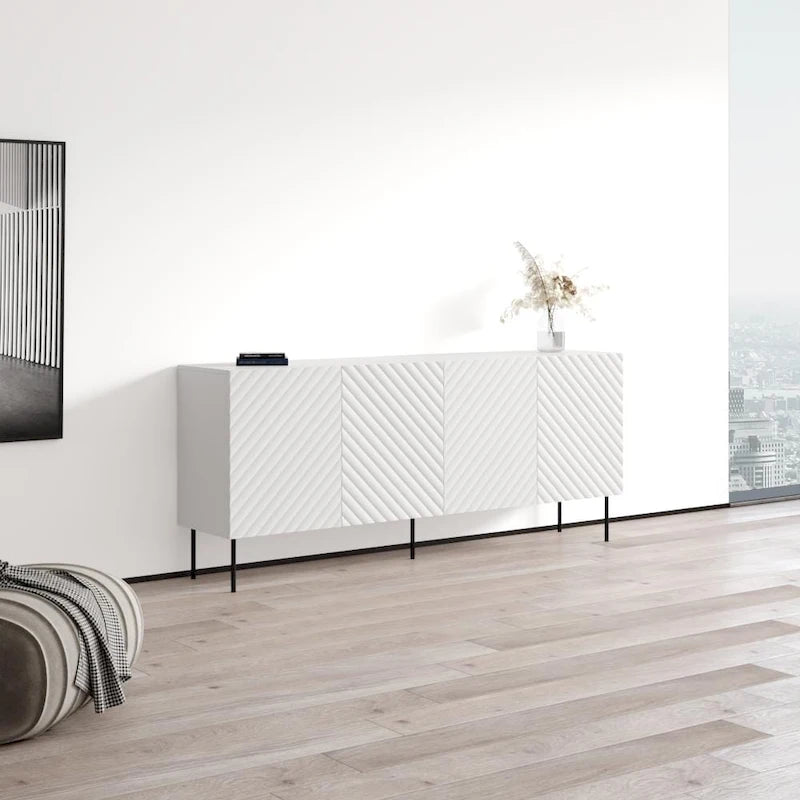 Modern Matte Sideboard Buffet Cabinet with Contemporary Design, 4 Colors